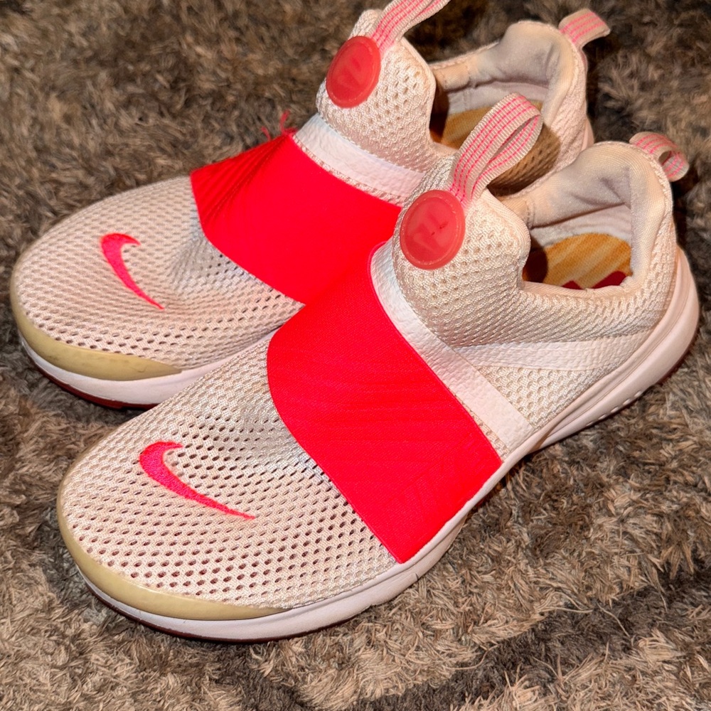 Nike Kids Slip-On Sneakers with Bright Pink and White